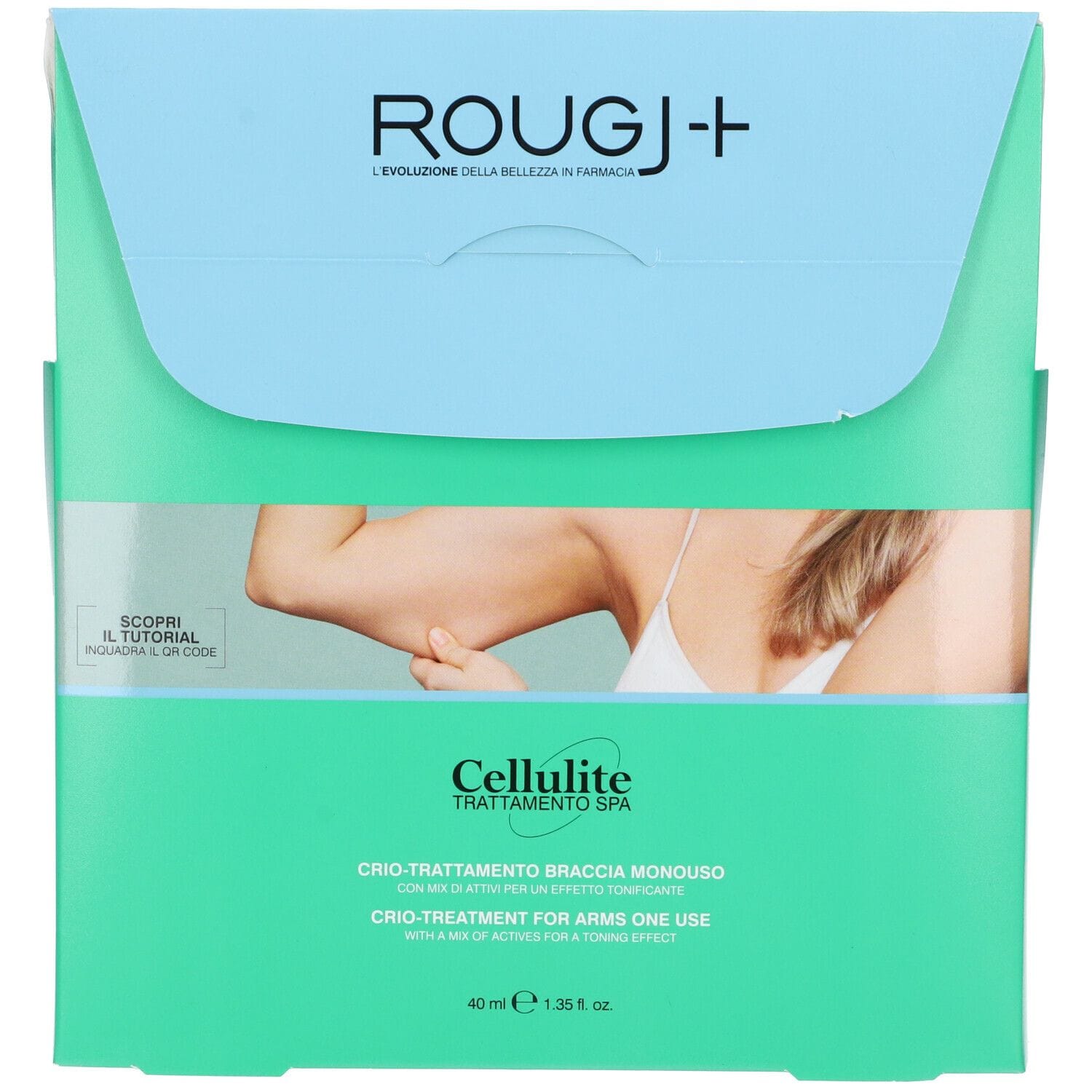 Rougj Cellulite Trattamento Crio Trattamento Braccia Monouso 2 Manicotti 40 Ml