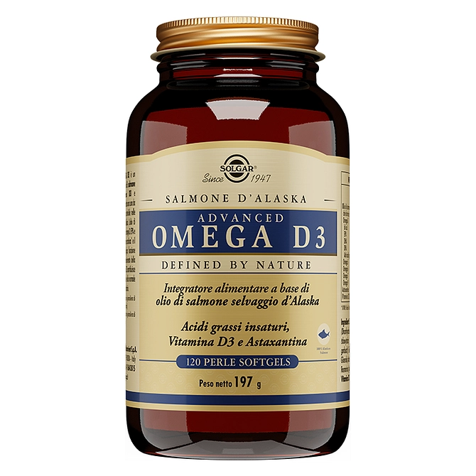 Solgar Advanced Omega 3 Integratore Con Olio Di Salmone Selvaggio 120 Perle Softgel