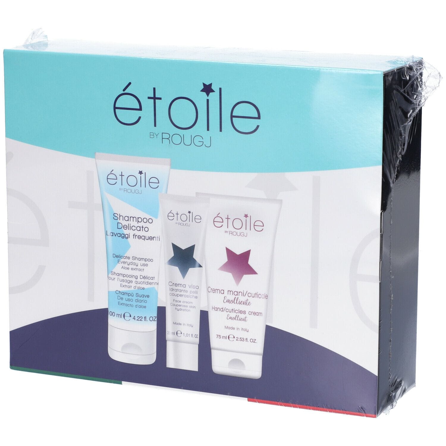 Trousse For Travel 1 Crema Mani Emolliente Etoile 75 Ml + 1 Idratazione Sos Couperose 30 Ml + 1 Shampoo Lavaggi Frequenti 100 Ml