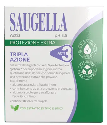 SAUGELLA ACTI3 SALVIETTINE 10 PEZZI SAUGELLA ACTI3 SALVIETTINE 10 PEZZI