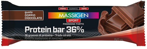 Massigen Sport Protein Barretta 36% Doppio Cioccolato 35 G