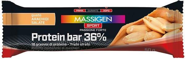 MASSIGEN SPORT PROTEIN BARRETTA 36% CARAMELLO SALATO 35 G