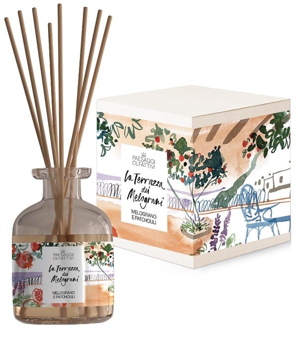 PAESAGGI OLFATTIVI LA TERRAZZA DEI MELOGRANI MELOGRANO E PATCHOULI DIFFUSORE AMBIENTE CON BASTONCINI 120 ML