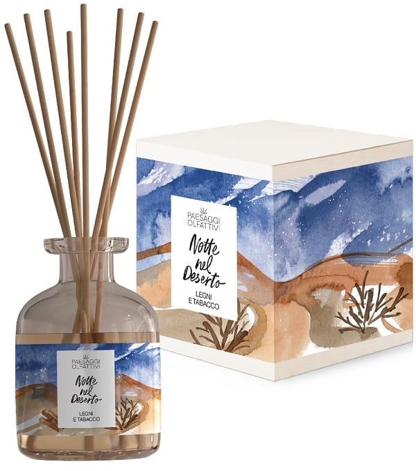 PAESAGGI OLFATTIVI NOTTE NEL DESERTO LEGNI E TABACCO DIFFUSORE AMBIENTE CON BASTONCINI 120 ML