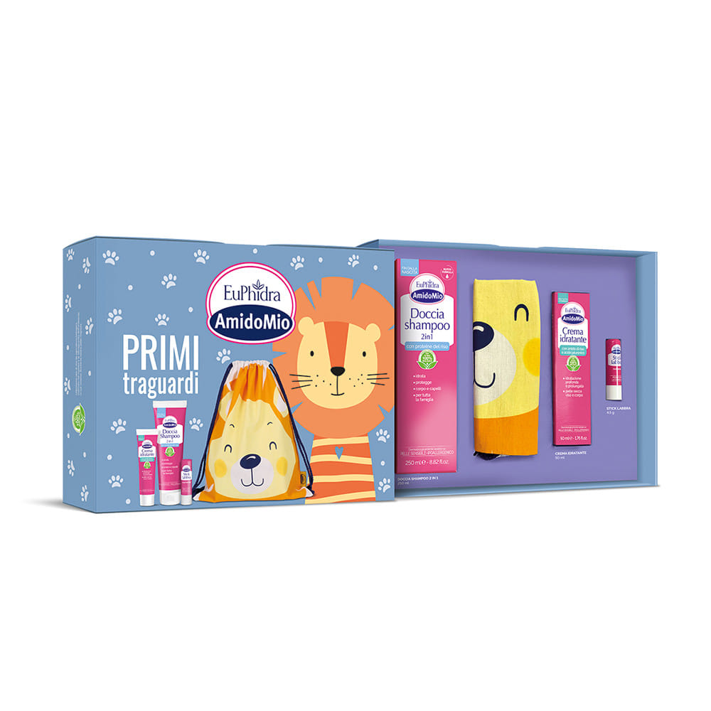EUPHIDRA COFANETTO PRIMI TRAGUARDI DOCCIA SHAMPOO 2IN1 250 ML + CREMA IDRATANTE 50 ML + STICK LABBRA 4,5 G