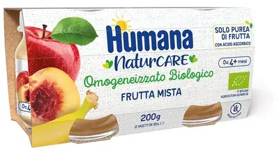 HUMANA OMOGENEIZZATO FRUTTA MISTA BIO 2 PEZZI DA 100 G HUMANA OMOGENEIZZATO FRUTTA MISTA BIO 2 PEZZI DA 100 G