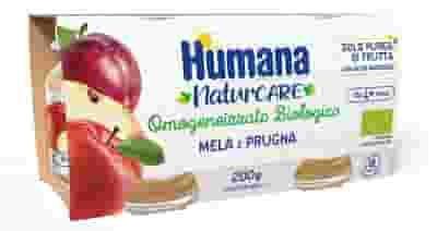 HUMANA OMOGENEIZZATO MELA E PRUGNA BIO 2 VASETTI DA 100 G SENZA GLUTINE