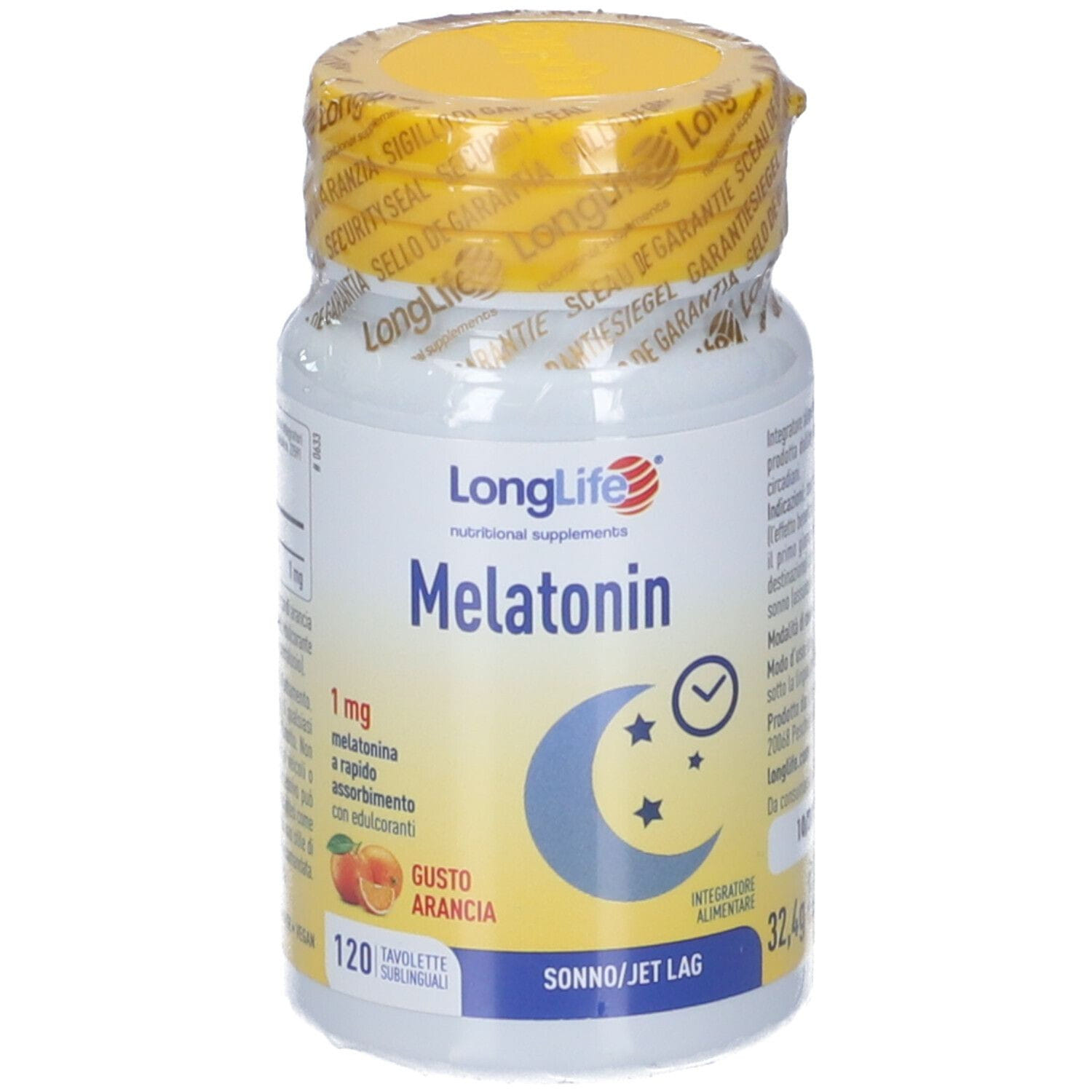 LONGLIFE MELATONIN 1 MG GUSTO ARANCIA 120 TAVOLETTE SUBLINGUALI