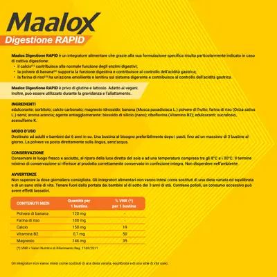 MAALOX DIGESTIONE RAPID 20 BUSTINE DA 2 G MAALOX DIGESTIONE RAPID 20 BUSTINE DA 2 G