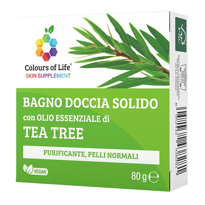 Colours Of Life Tea Tree Bagno Doccia Solido 80 G