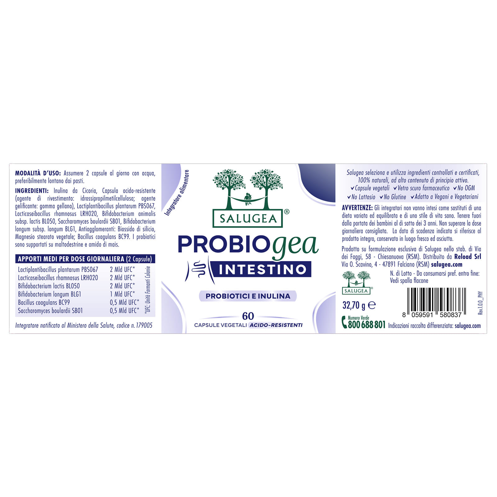 PROBIOGEA INTESTINO SALUGEA 60 CAPSULE