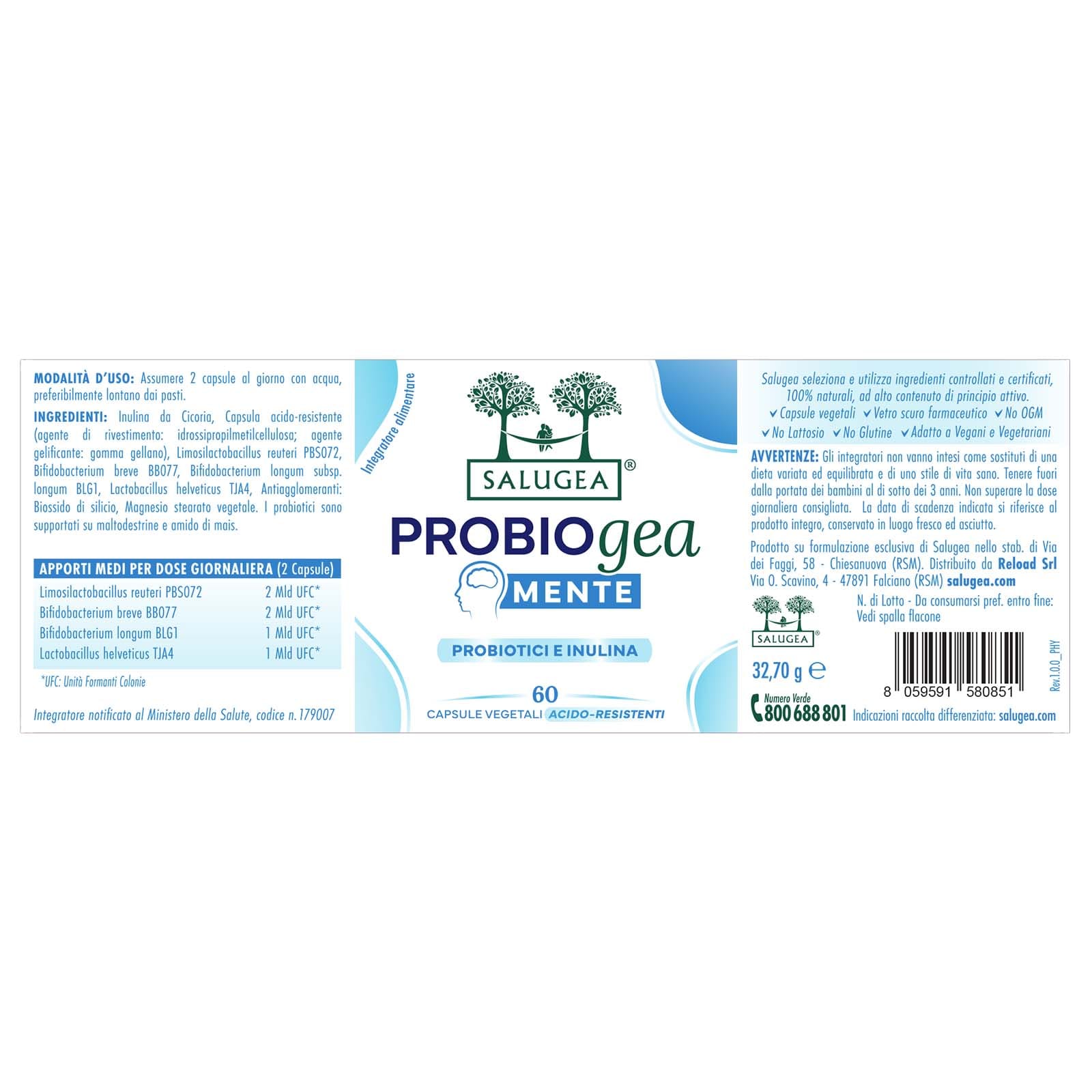 PROBIOGEA MENTE SALUGEA 60 CAPSULE