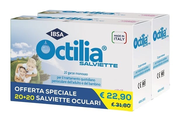 SALVIETTE PERIOCULARI OCTILIA BIPACK 20+20 GARZE MONOUSO