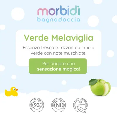 MORBIDI' BAGNODOCCIA VERDE MELAVIGLIA 250 ML MORBIDI' BAGNODOCCIA VERDE MELAVIGLIA 250 ML