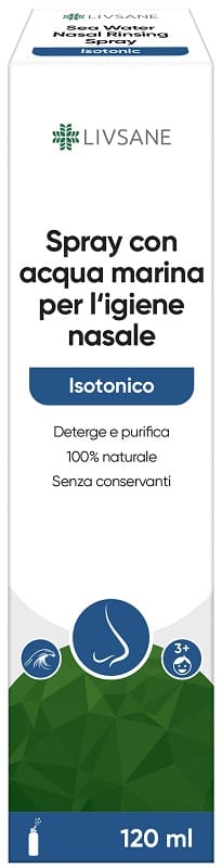 SPRAY ISOTONICO CON ACQUA MARINA PER IGIENE NASALE LIVSANE 120 ML