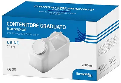 TANICA RACCOLTA URINA 24 H 2500 ML IN ASTUCCIO EUROSPITAL TANICA RACCOLTA URINA 24 H 2500 ML IN ASTUCCIO EUROSPITAL