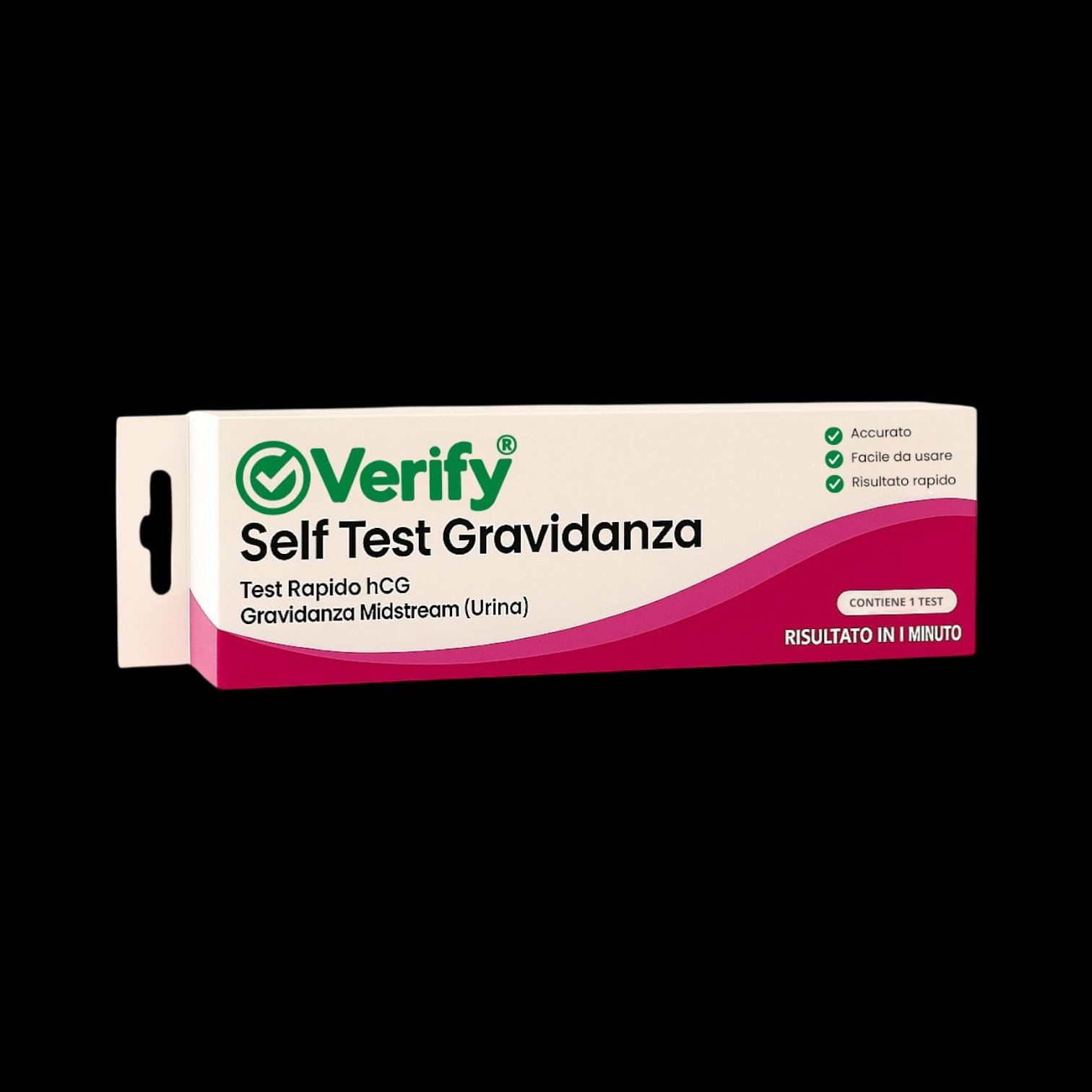 TEST RAPIDO VERIFY HCG GRAVIDANZA AUTODIAGNOSTICO DETERMINAZIONE QUALITATIVA GONADOTROPINA CORIONICA UMANA NELL'URINA UMANA MEDIANTE IMMUNOCROMATOGRAFIA