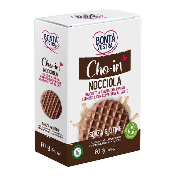 Bonta' Vostra Cho In Nocciola Biscotto A Cialda 4 Pezzi Da 15 G