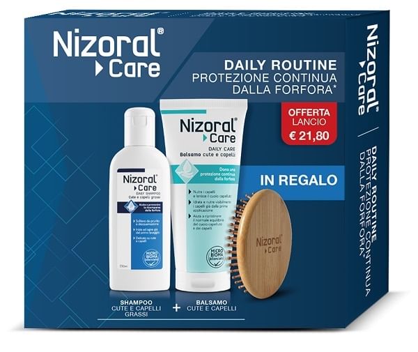 NIZORAL CARE DAILY ROUTINE PROTEZIONE CONTINUA DELLA FORFORA BIPACK 1 SHAMPOO 200 ML + 1 BALSAMO 200 ML + 1 GADGET