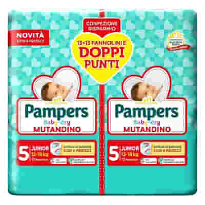 PAMPERS BABY DRY PANNOLINO MUTANDINA JUNIOR DUO 26 PEZZI