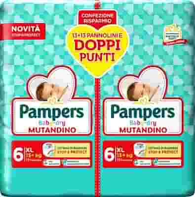 PAMPERS BABY DRY PANNOLINO MUTANDINA EXTRA LARGE DUO 26 PEZZI