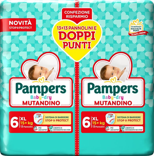 Pampers Baby Dry Pannolino Mutandina Xl Duo Downcount 28 Pezzi-image