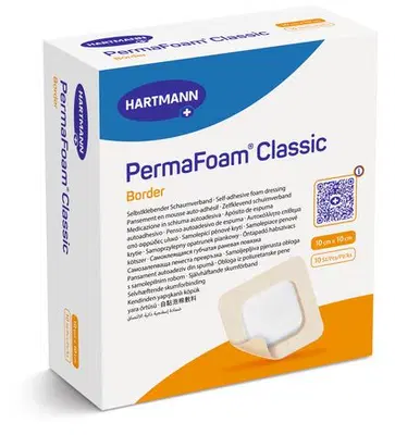 MEDICAZIONE PERMAFOAM CLASSIC BORDER 10X10 CM 10 PEZZI MEDICAZIONE PERMAFOAM CLASSIC BORDER 10X10 CM 10 PEZZI