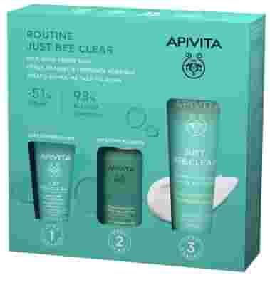 APIVITA PRO JUST BEE CLEAR ROUTINE JBC HYDRA MAT 40 ML + OMAGGI JBC PURIFYING CLEANSER GEL 15 ML E JBC PORE MINIMIZING PURIFYING LOTION 50 ML