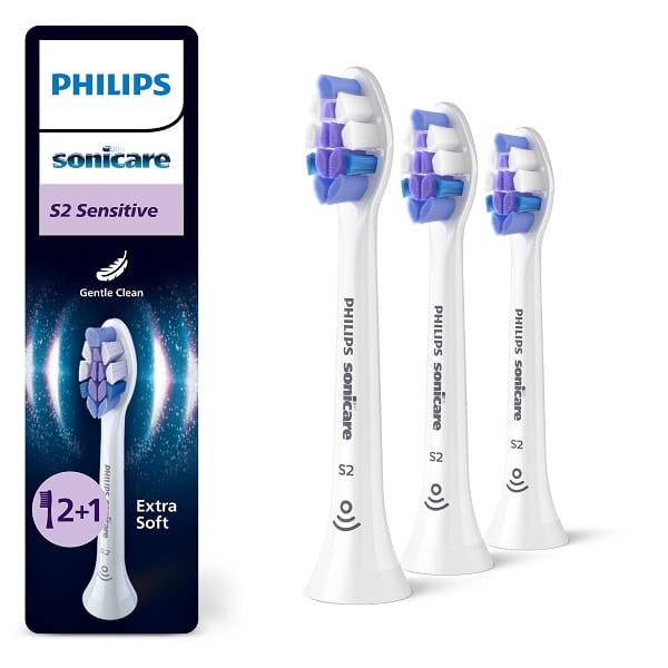 PHILIPS TESTINA S2 BIANCA PACK 2 PEZZI + 1 SENSITIVE