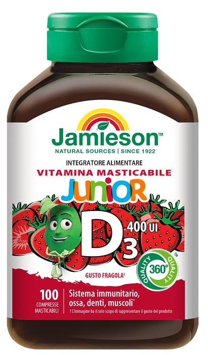 JAMIESON VITAMINA D3 JUNIOR 400UI FRAGOLA 100 COMPRESSE MASTICABILI