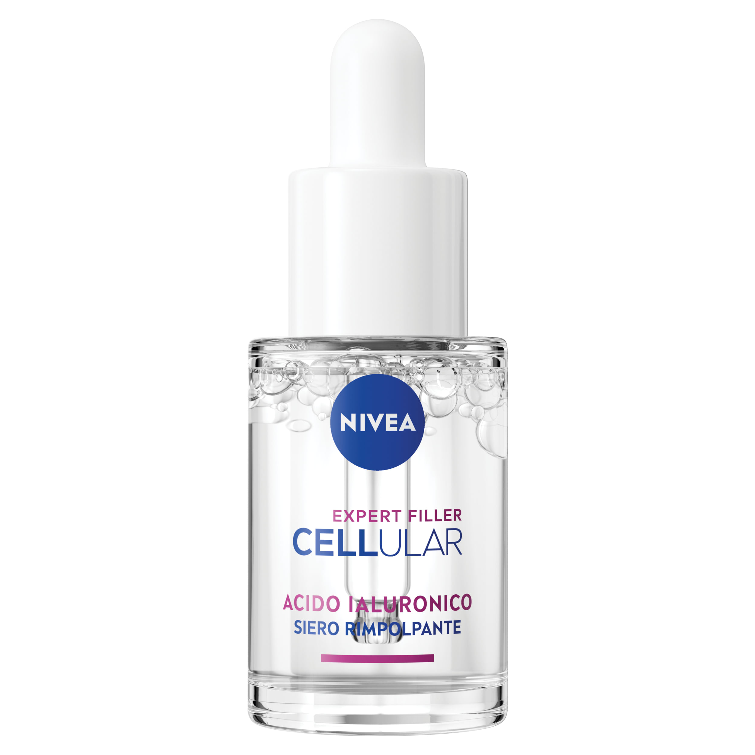 Nivea Cellular Expert Filler Siero Viso Acido Ialuronico Rimpolpante 15 ml, antirughe e rassodante