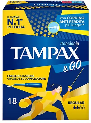 TAMPAX &GO REGULAR 18 PEZZI TAMPAX &GO REGULAR 18 PEZZI