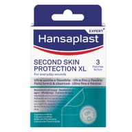 Hansaplast Second Skin Protection XL 3, Grandi cerotti con capsula curativa, 3 pezzi da 6 x 7 cm