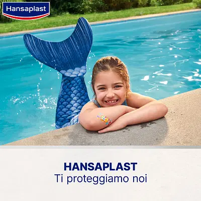 Hansaplast Aqua Protect Kids, Cerotti bambini colorati resistenti all'acqua, 20 pezzi in 2 formati Hansaplast Aqua Protect Kids, Cerotti bambini colorati resistenti all'acqua, 20 pezzi in 2 formati
