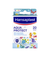 Hansaplast Aqua Protect Kids, Cerotti bambini colorati resistenti all'acqua, 20 pezzi in 2 formati
