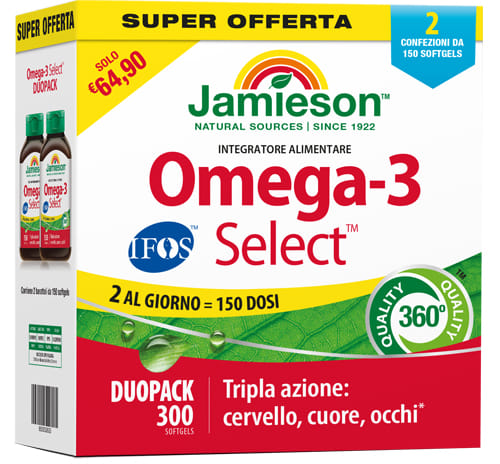 JAMIESON DUOPACK OMEGA 3 SELECT IFOS 300 SOFTGEL SENZA GLUTINE