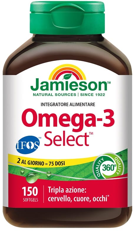 JAMIESON OMEGA 3 SELECT IFOS 150 SOFTGEL SENZA GLUTINE NATURALMENTE PRIVO DI LATTOSIO