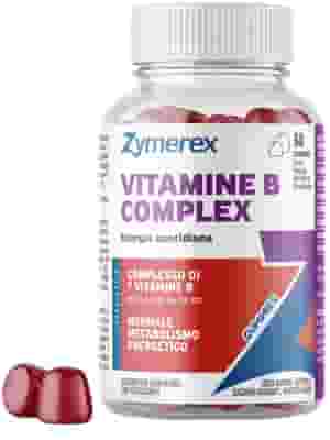 ZYMEREX VITAMINE B COMPLEX 60 GUMMIES GUSTO FRAGOLA MIRTILLO MANDARINO CON EDULCORANTI SENZA ZUCCHERI SENZA GLUTINE SENZA LATTOSIO