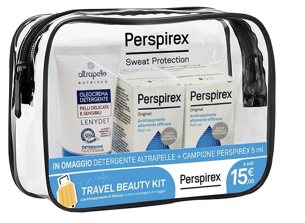 PERSPIREX ROLL ON ORIGINAL TRAVEL KIT 2 ROLL ON ORIGINAL 20 ML + 1 DETERGENTE ALTRAPELLE OMAGGIO