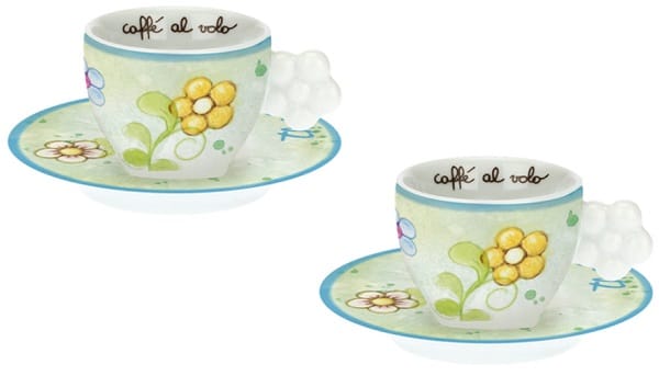 Set Tazzine Caffe' Fiore 2 Pezzi
