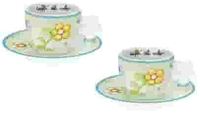 SET TAZZINE CAFFE' FIORE 2 PEZZI