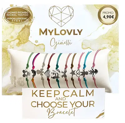 MYLOVLY GIOIELLI FUNNY LOVE BRACCIALE FIOCCO CON CORDINO COLORATO MYLOVLY GIOIELLI FUNNY LOVE BRACCIALE FIOCCO CON CORDINO COLORATO