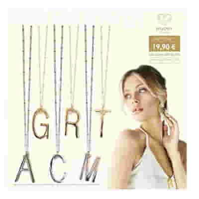 MYLOVLY GIOIELLI ABC BIG COLLANA LUNGA LETTERA N ORO