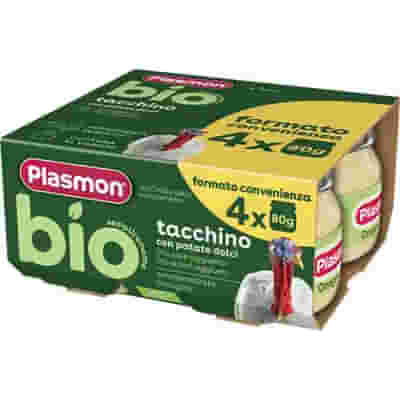 PLASMON BIO OMOGENEIZZATO TACCHINO CON PATATE DOLCI 4 PEZZI DA 80 G