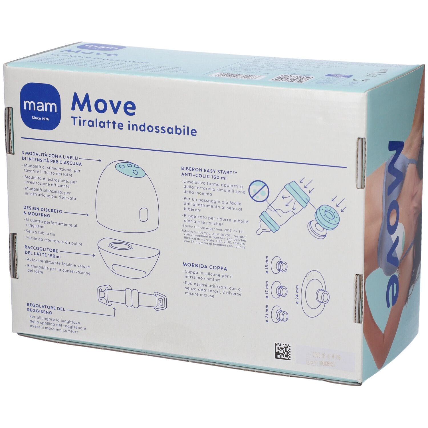 MAM MOVE TIRALATTE ELETTRICO INOSSIDABILE