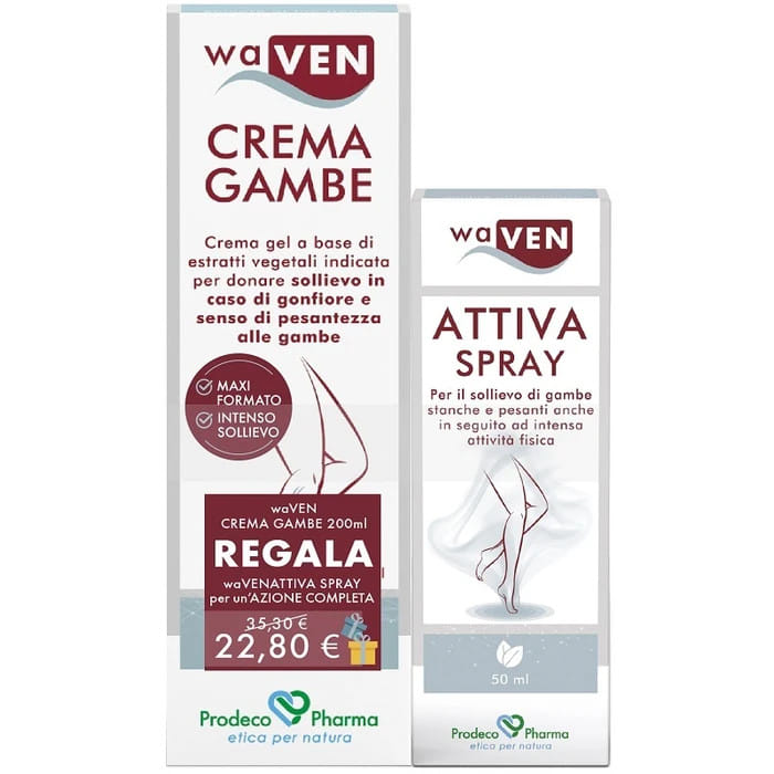 WAVEN CREMA GAMBE 200 ML + WAVEN ATTIVA SPRAY 50 ML OMAGGIO