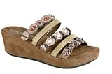 F0542 ZATTERONE DONNA TESSUTO/PERLINE TAUPE MIX FORMA CALZATA M 40