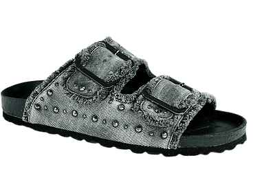 I8329 CIABATTA DONNA JEANS NERO FORMA CALZATA L 41