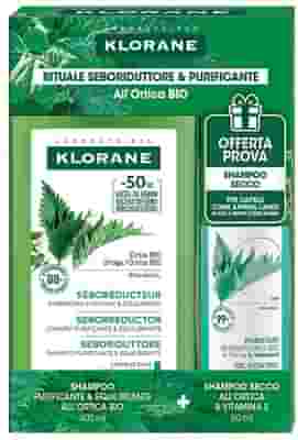 KLORANE KIT ORTICA SHAMPOO PURIFICANTE&EQUILIBRANTE ORTICA 400 ML + SHAMPOO SECCO ORTICA&VITAMINA E 50 ML