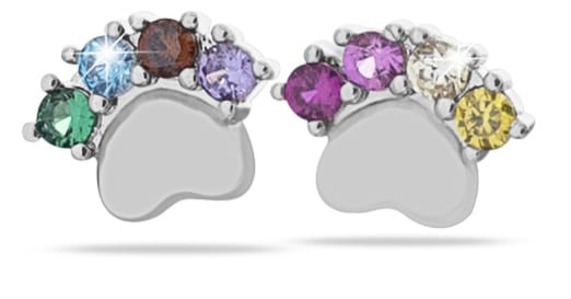 MJ POST 492 ORECCHINO DEFINITIVO MEDICAL JEWELS ORME CON ZIRCONI MULTICOLOR